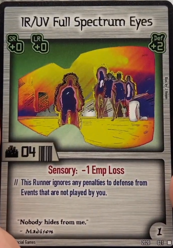 IR/UV Full Spectrum Eyes Card