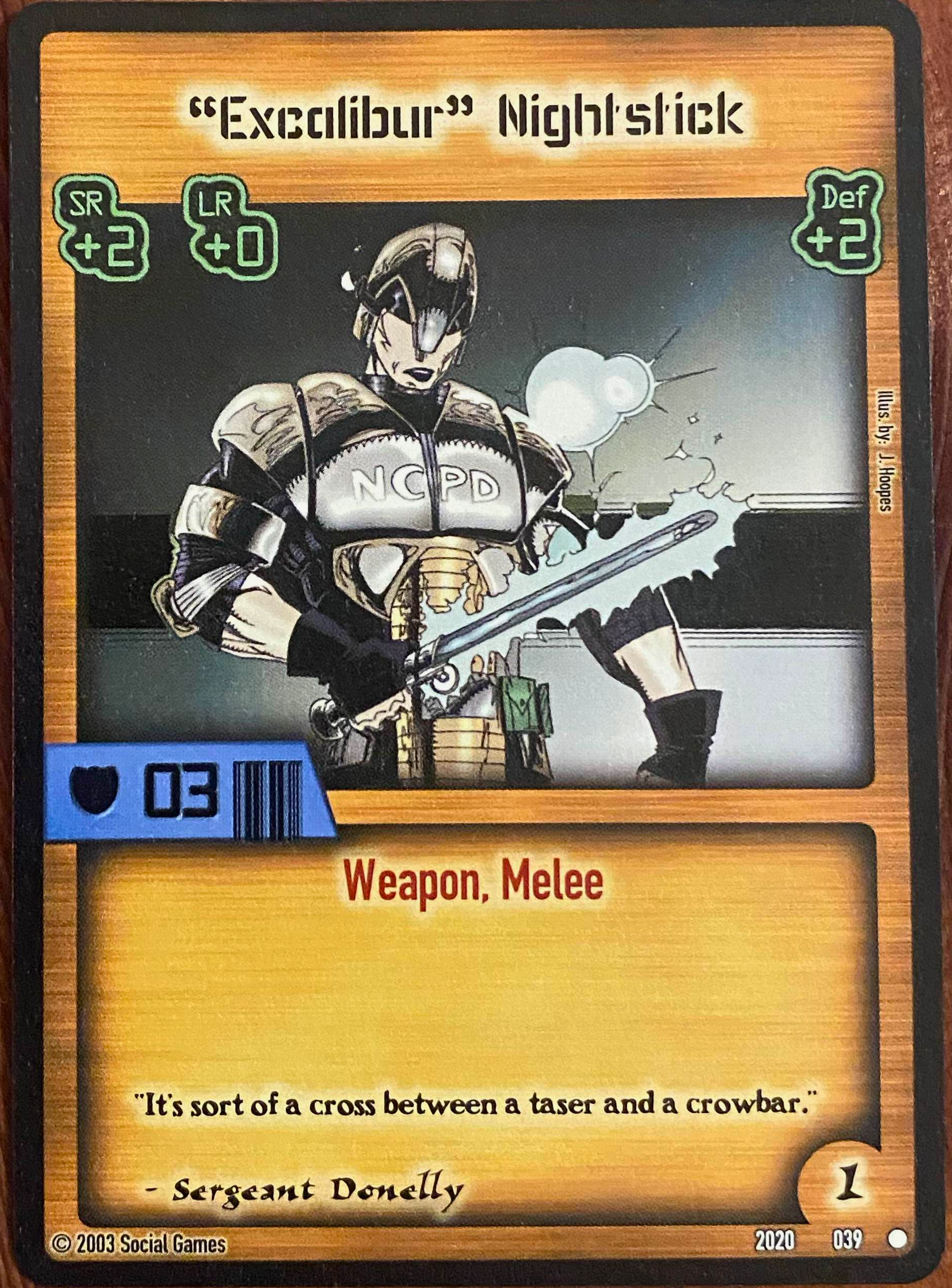 "Excalibur" Nightstick Card