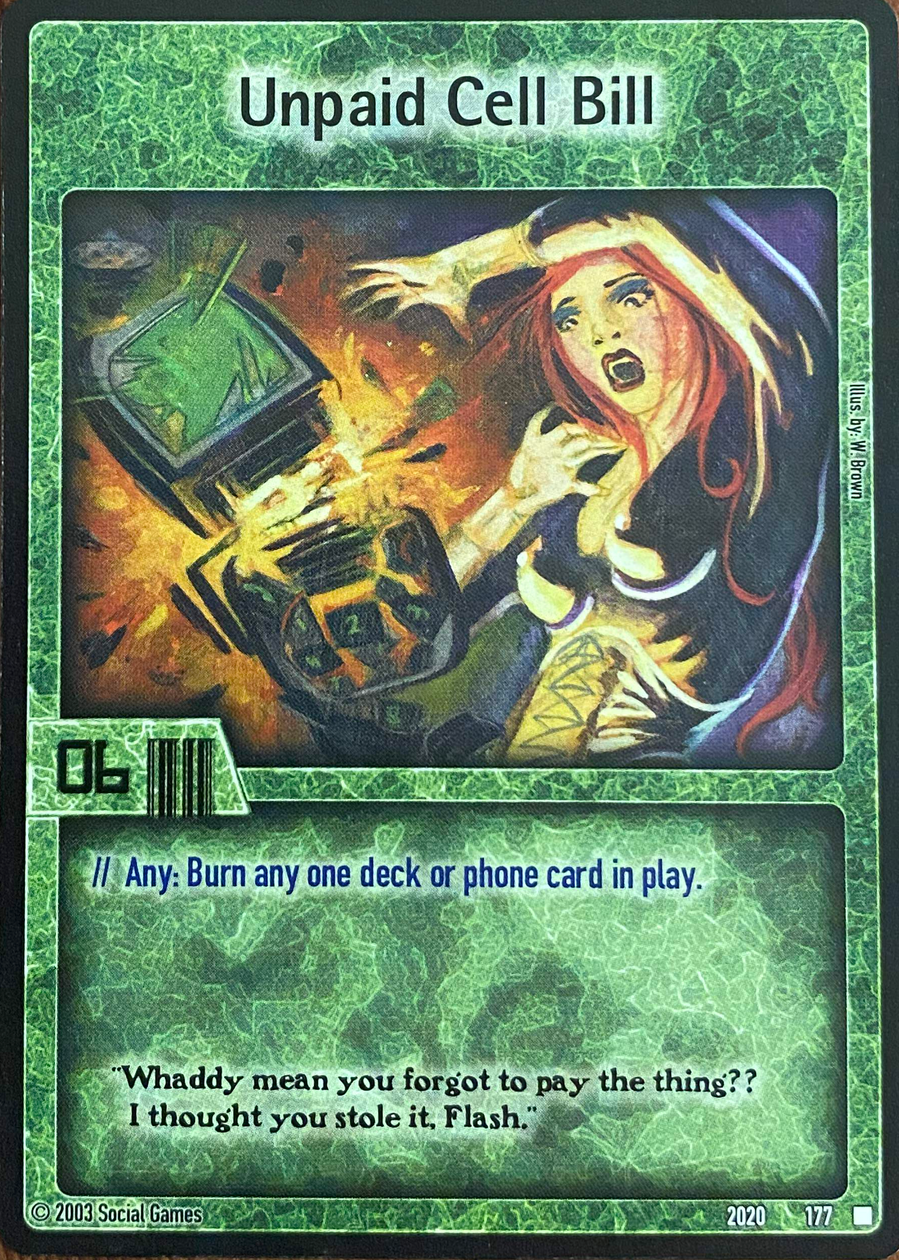 Unpaid Cell Bill Card