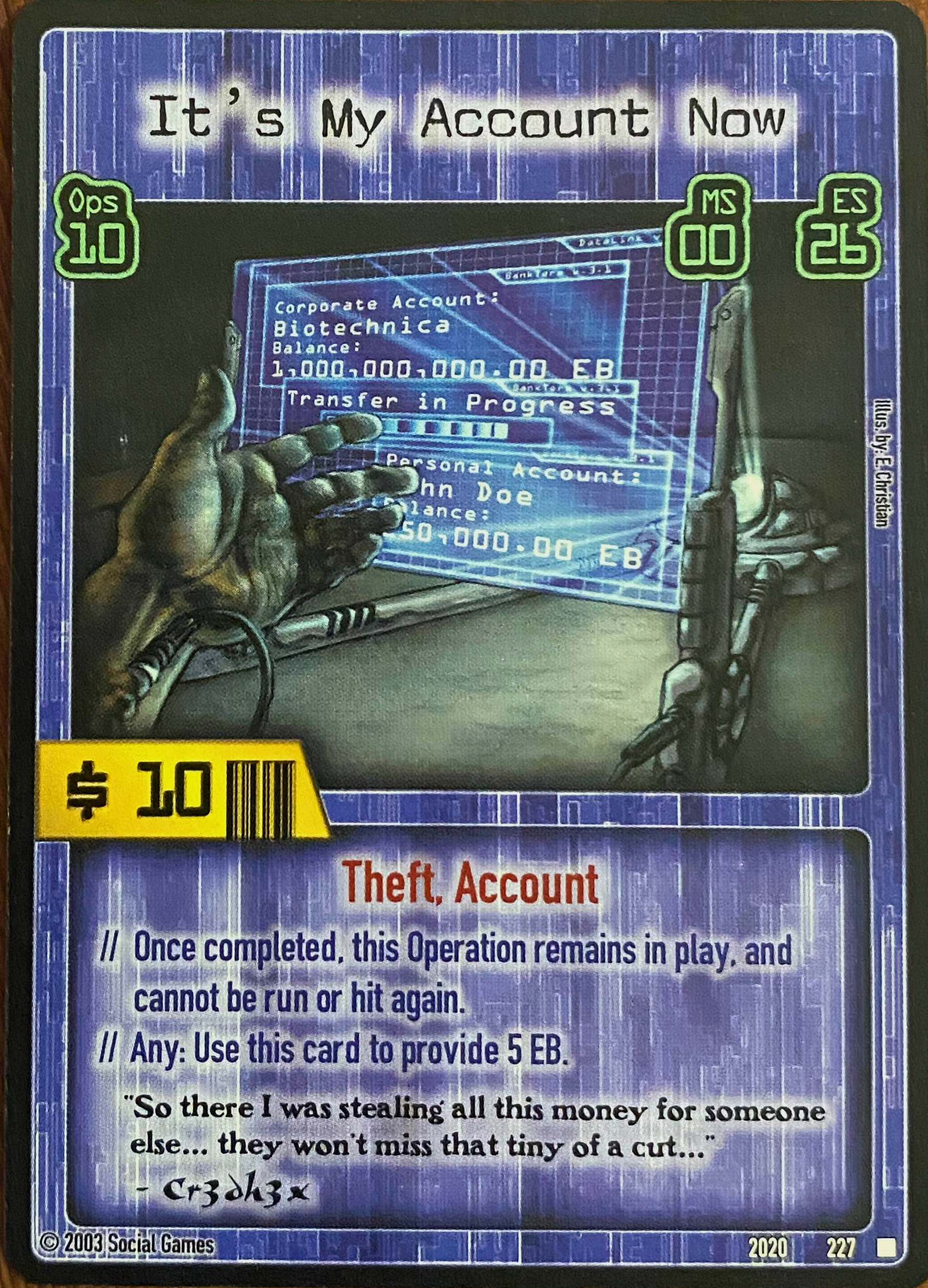 It's My Account Now Card