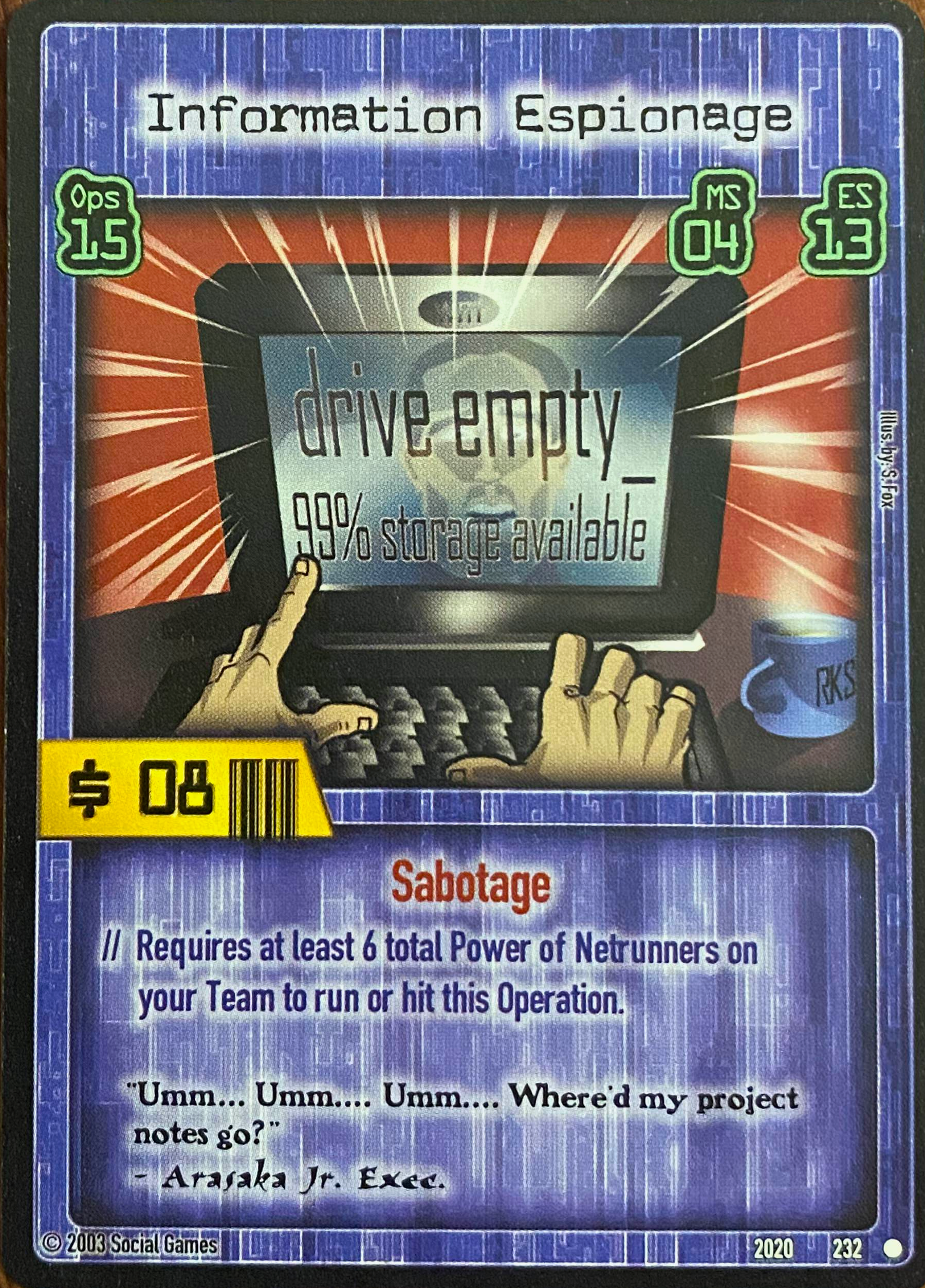 Information Espionage Card